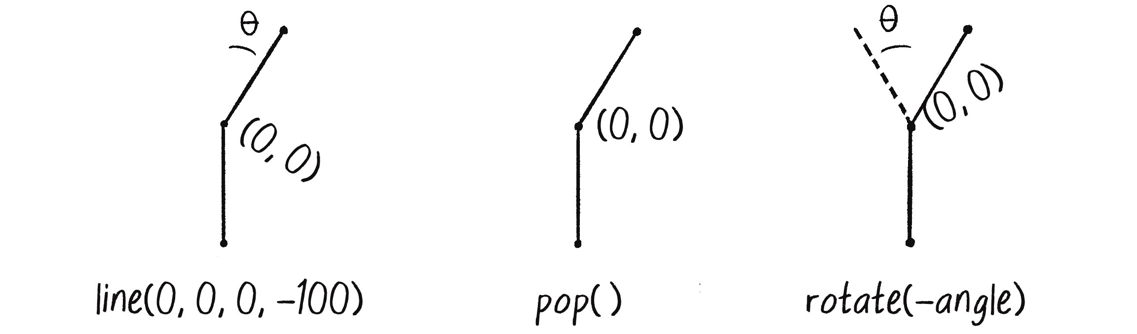 Figure 8.19: After “popping” back, a new branch is rotated to the left.
