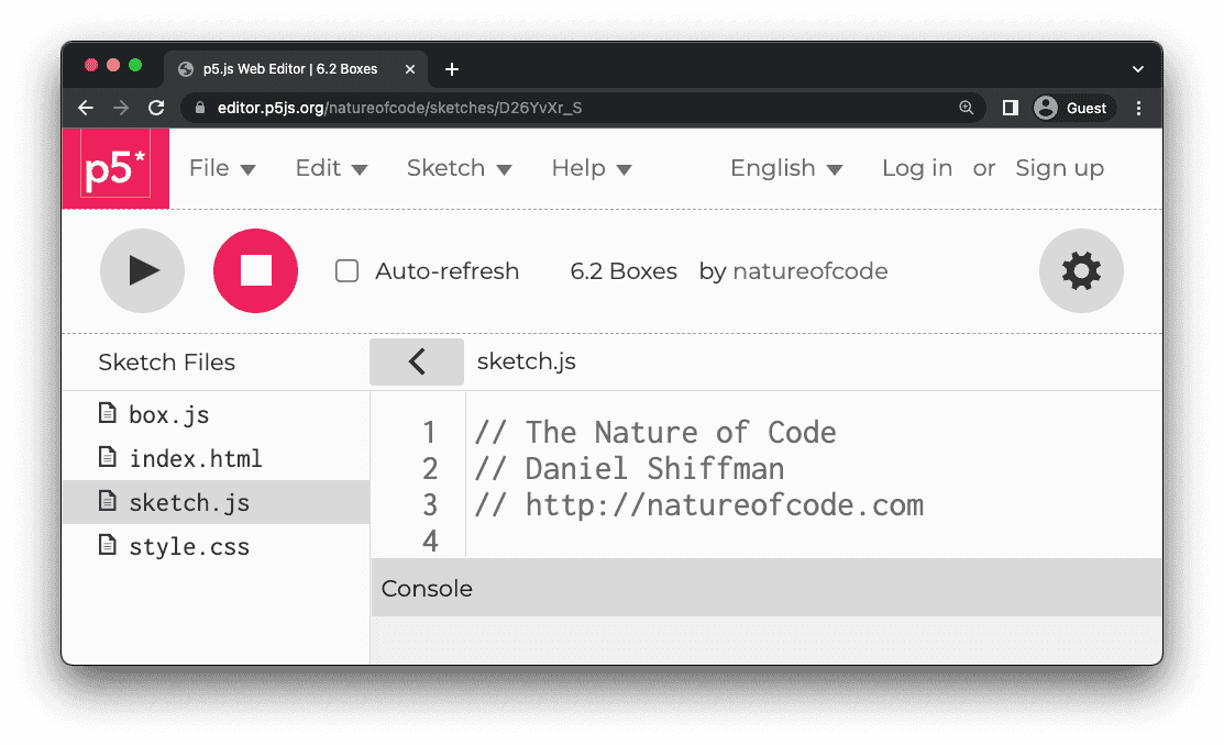 Figure 6.3: The file structure of a typical p5.js sketch