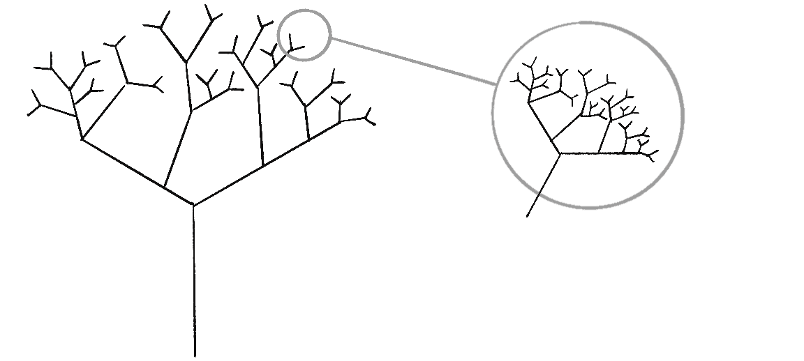 Figure 8.3: Zooming in on one branch of the fractal tree